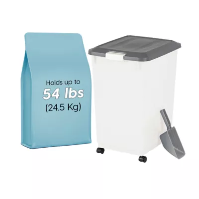 IRIS 54 Lbs. Airtight Pet Food Container, Dog & Cat Food Storage Bin with Scoop - Image 1