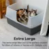 IRIS XXL Open-Top, Side Entry Cat Litter Box with High Sides, Easy to Clean for Big Cats, Gray image thumbnail 5