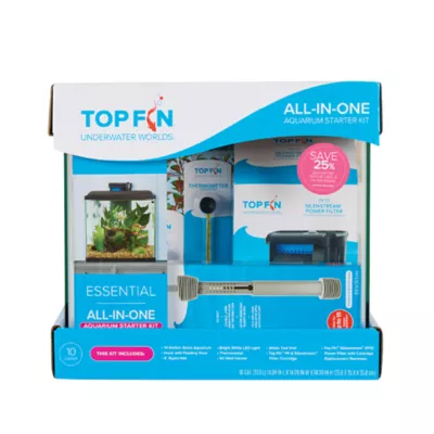 Top Fin® Cube Aquarium Essentials Starter Kit - Fish Tank Starter Kit - 10 Gallon - Image 1