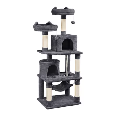 Yaheetech Cat Tree with 2 Condos & 2 Perches - 63 in - Image 1