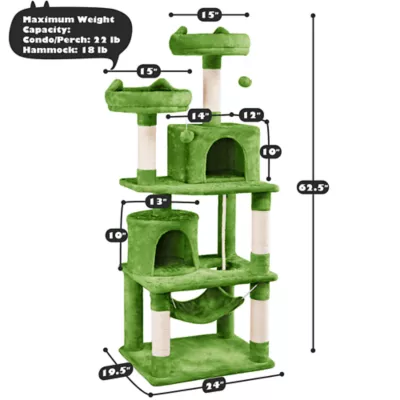 Yaheetech Cat Tree with 2 Condos & 2 Perches - 63 in - Image 3