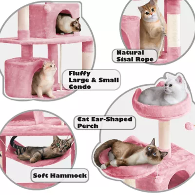 Yaheetech Cat Tree with 2 Condos & 2 Perches - 63 in - Image 4