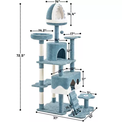 Yaheetech Cat Ocean-themed Tree Tower - 72.5 in - Image 3