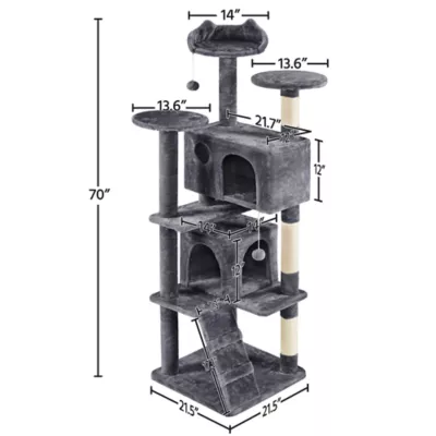 Yaheetech Cat Multilevel Indoor Tree Tower - 70 in - Image 3