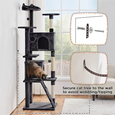 Yaheetech Cat Tree Condo with Stracthing Pads - 80 in - Image 5
