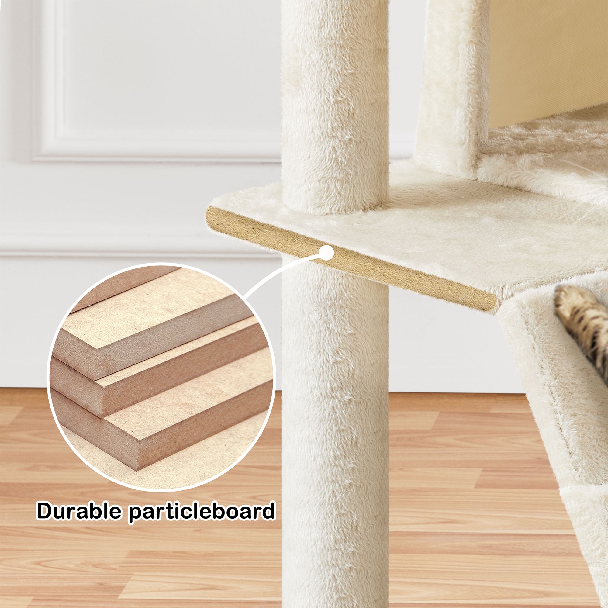 Yaheetech 80-in Multi-Level Cat Tree with 2 Condos, 2 Perches, Hammock and Scratching Posts - thumbnail 5