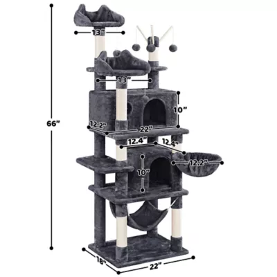 Yaheetech Cat Multi-Level Play House - 66 in - Image 3