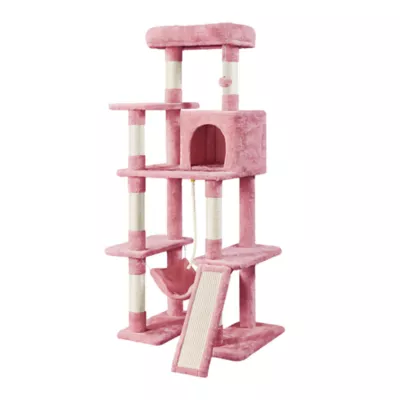 Yaheetech Cat Large Tower with Hammock Scratching Posts - 63 in - Image 1