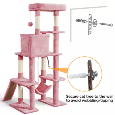 Yaheetech Cat Large Tower with Hammock Scratching Posts - 63 in - Image 5