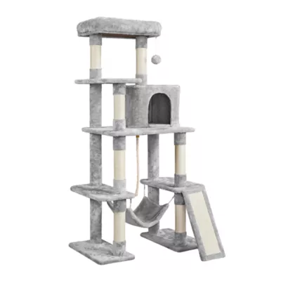 Yaheetech Cat Large Tower with Hammock Scratching Posts - 63 in - Image 1