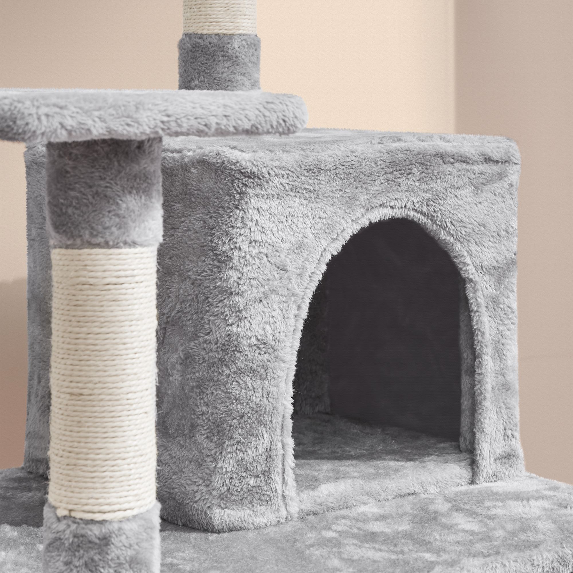 Yaheetech 63-in Multi-Level Cat Tree with Condo, Hammock and Scratching Board - thumbnail 4