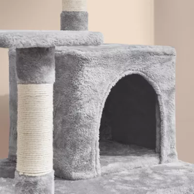 Yaheetech Cat Large Tower with Hammock Scratching Posts - 63 in - Image 4