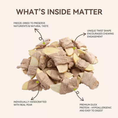 Pi Freeze-Dried Pear & Duck Twists Dog Treats - Image 2