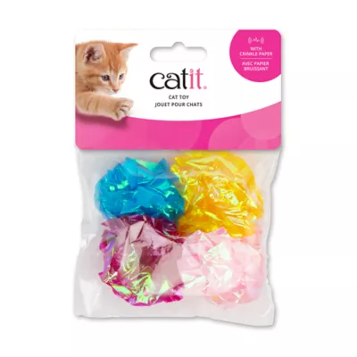 Catit Interactive Cat Toy Crinkle Paper Ball 4-pack - Image 1