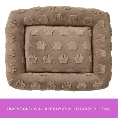 Top Paw® Classic Rectangle Large Dog Bed, Multiple Colors, Brown/Grey - Image 2
