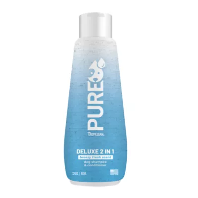 TropiClean PURE Dog Deluxe 2-in-1 Dog Shampoo & Conditioner, Breezy Fresh Scent, 22-fl oz bottle - Image 1