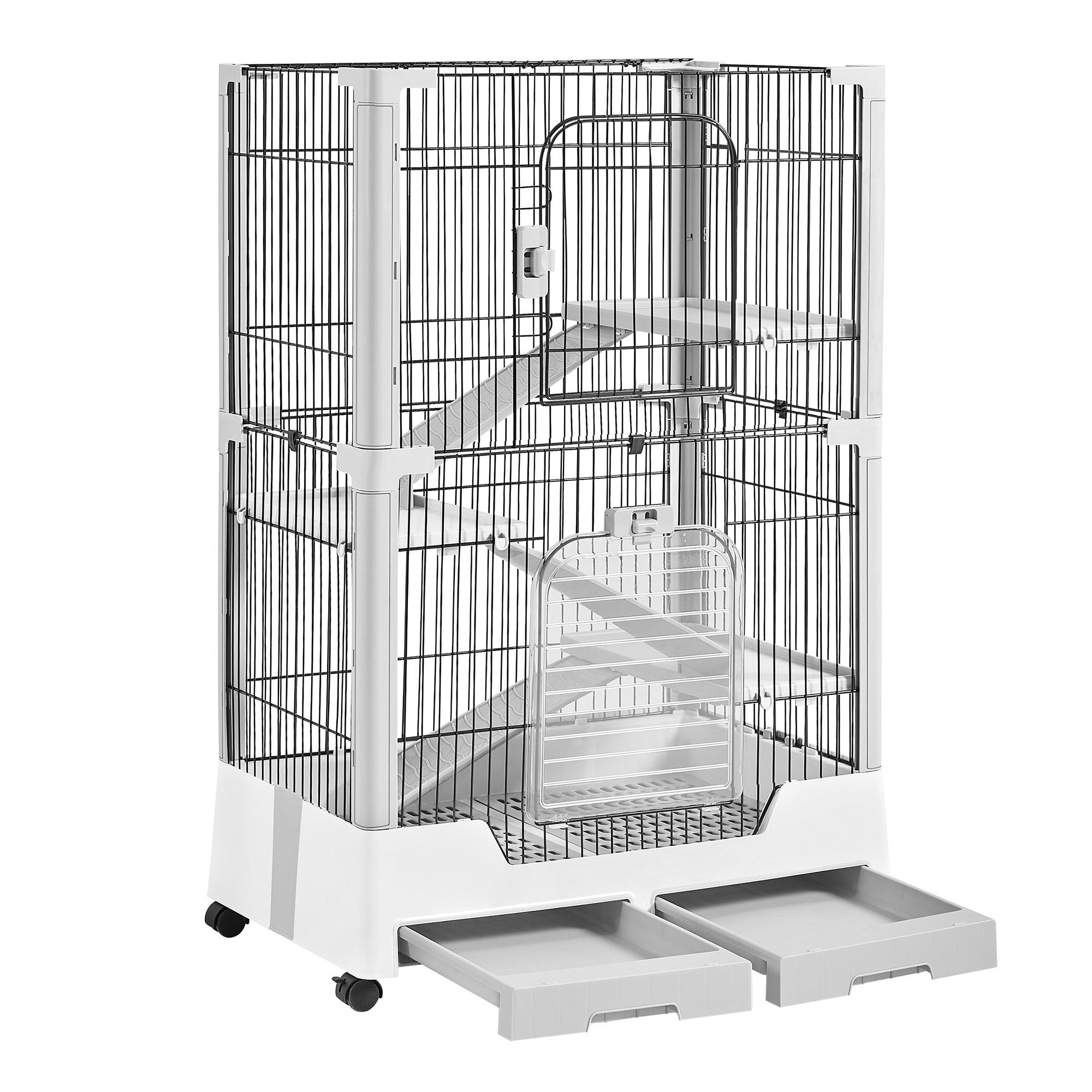 Yaheetech 4-Level Rolling Small Pet Cage On Wheel With Platforms - thumbnail 2