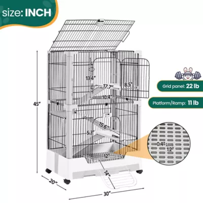 Yaheetech 4-Level Rolling Small Pet Cage On Wheel With Platforms - Image 3