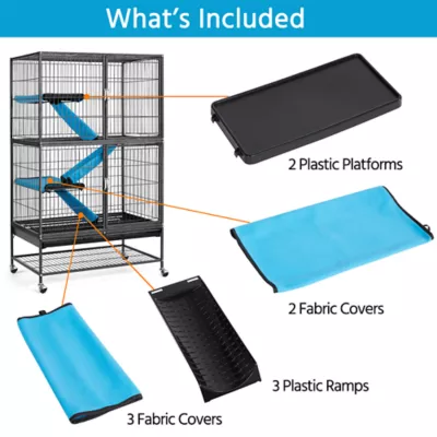 Yaheetech 2-Story Small Animal Cage with Removable Ramps - Image 4