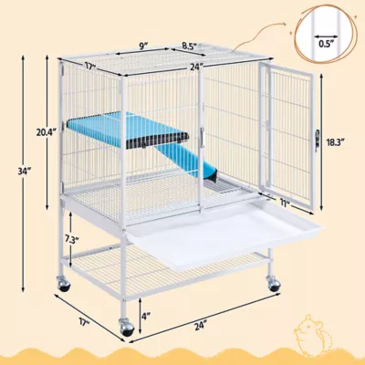 Yaheetech Rolling Metal Critter Cage with Removable Ramp & Platform - Image 3