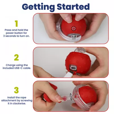 PawsPik Chirp & Chase Motion Activated Cat Ball with LED Lights, Red - Image 7