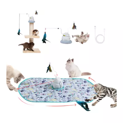 PawsPik Cat Interactive 4-in-1 Laser & Hide & Seek Automatic Exercise Toy - Rechargable - Image 1