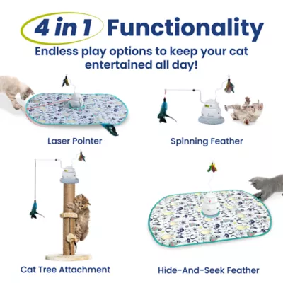 PawsPik Cat Interactive 4-in-1 Laser & Hide & Seek Automatic Exercise Toy - Rechargable - Image 2