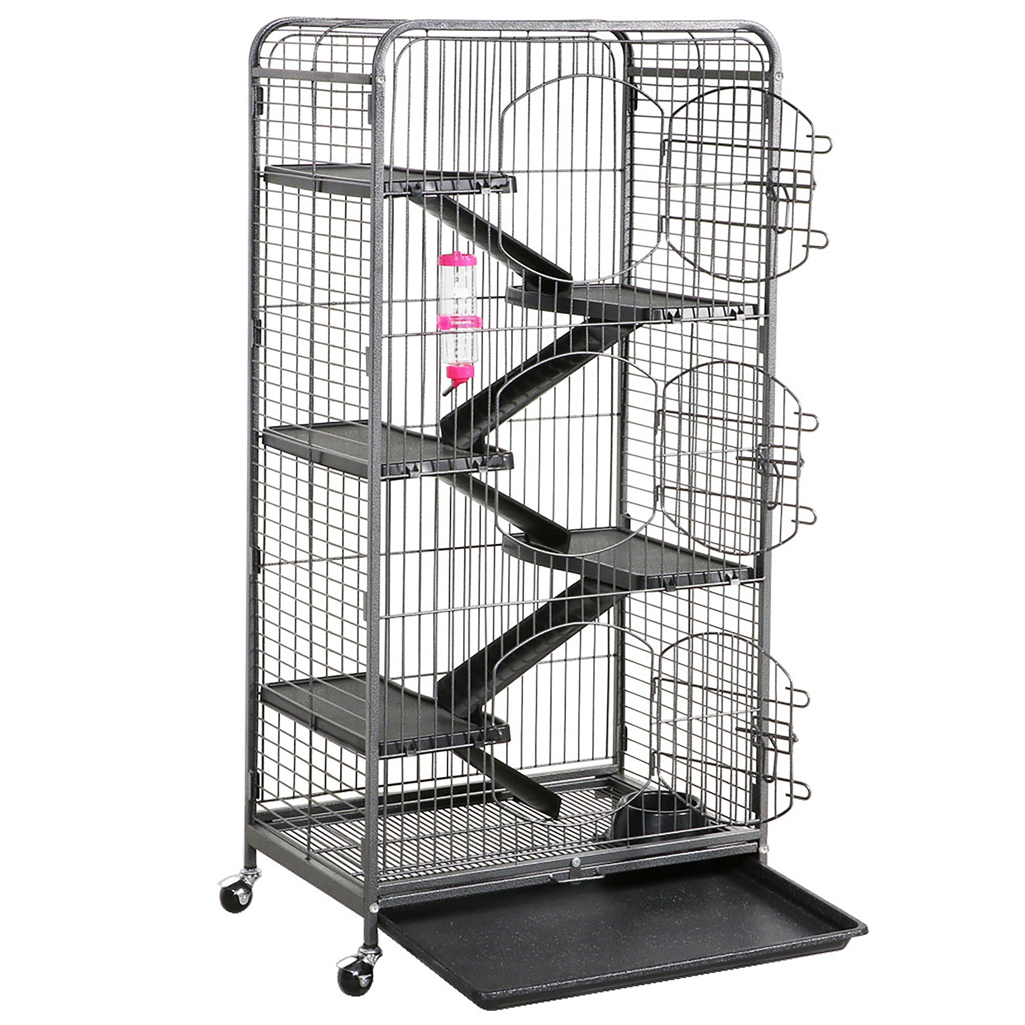 Yaheetech 6-Level Rolling Large Ferret Cage with Pet Bowl & Bottle - thumbnail 2