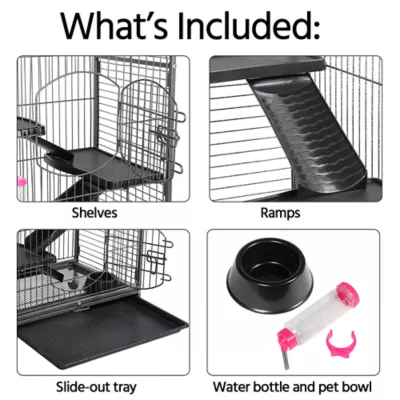 Yaheetech  6 Levels Rolling Large Ferret Cage with Pet Bowl & Water Bottle - Image 5