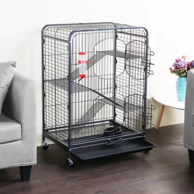 Yaheetech 37"H 4-Tier Rolling Large Ferret Cage with 2 Front Doors - Image 2