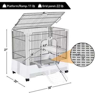 Yaheetech Small Animal Cage Habitat On Wheel With Platform and Ramp - Image 3