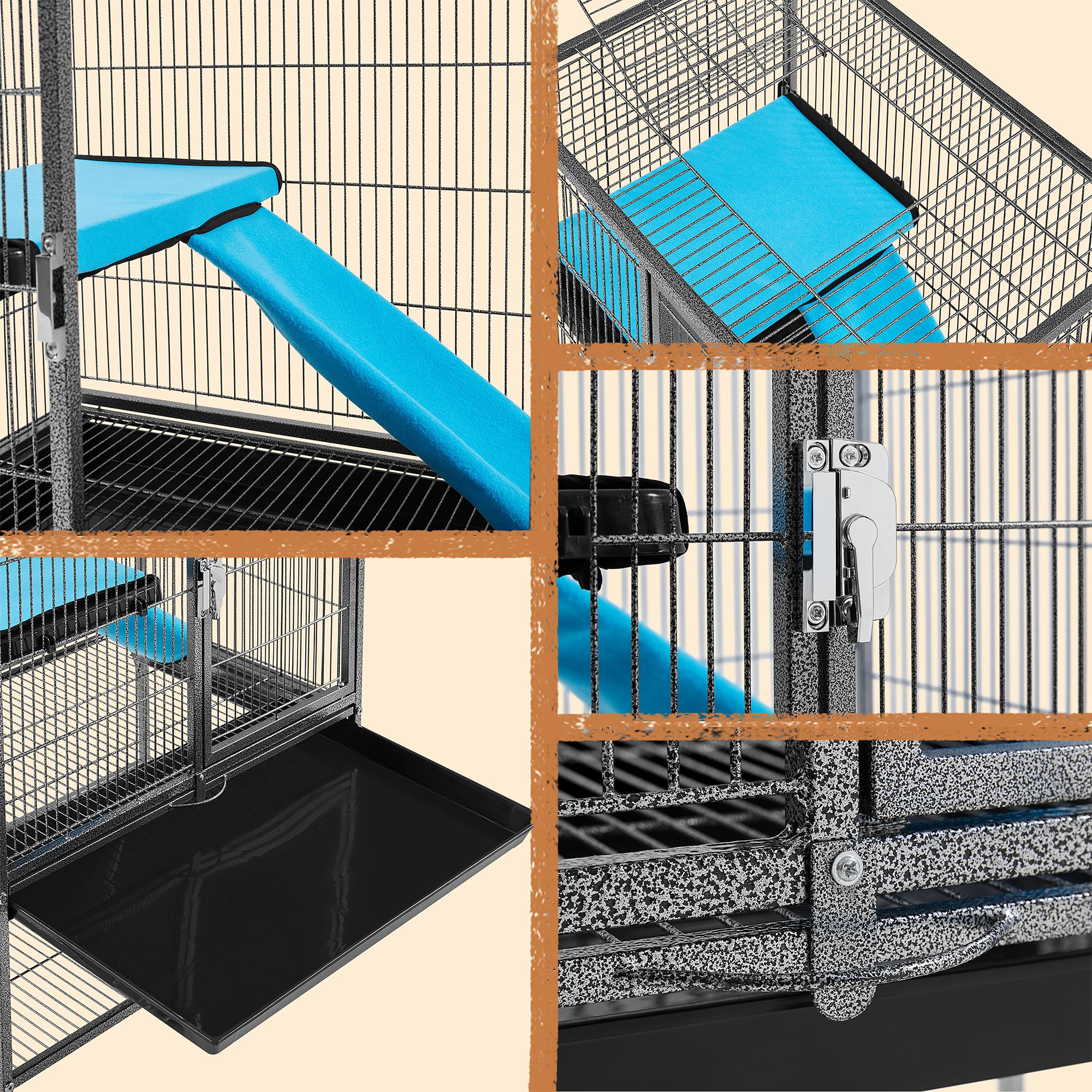 Yaheetech Rolling Metal Critter Cage with Removable Ramp & Platform - thumbnail 5