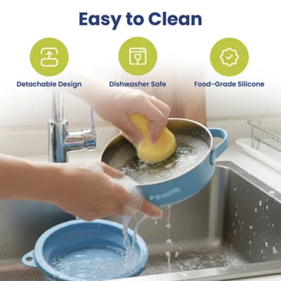 PawsPik Dog & Cat 2-in-1 Stainless Steel & Silicone Travel Bowl - Image 6