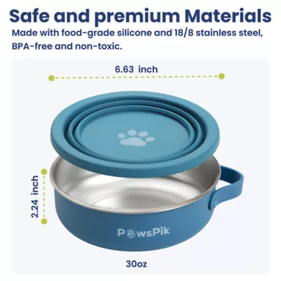PawsPik Dog & Cat 2-in-1 Stainless Steel & Silicone Travel Bowl - Image 8