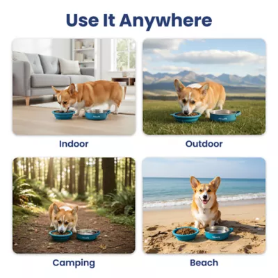 PawsPik Dog & Cat 2-in-1 Stainless Steel & Silicone Travel Bowl - Image 9