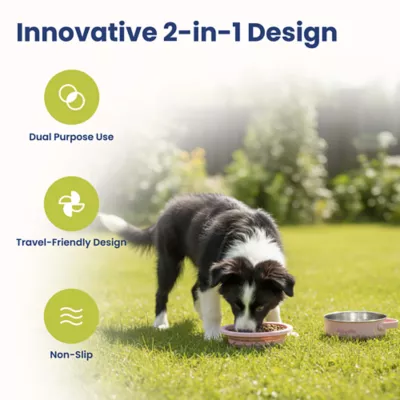 PawsPik Dog & Cat 2-in-1 Stainless Steel & Silicone Travel Bowl - Image 2