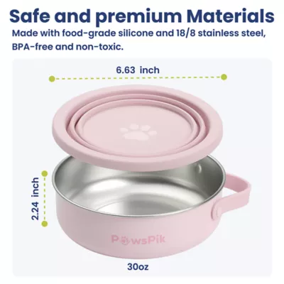 PawsPik Dog & Cat 2-in-1 Stainless Steel & Silicone Travel Bowl - Image 8