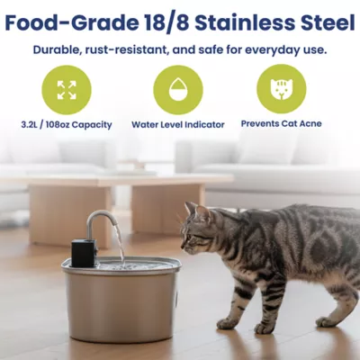 PawsPik Dog & Cat Stainless Steel Battery#Operated Water Fountain - 3.2 L - Image 4