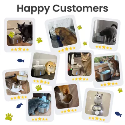 PawsPik Cat & Dog BOSS-01 Stainless Steel Battery Operated Water Fountain - Rechargable, 108.2 oz - Image 7