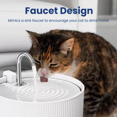 PawsPik Dog & Cat Ceramic Serenity Faucet Water Fountain, 9-cup - Image 3