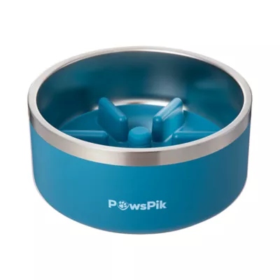 PawsPik Dog Stainless Steel Double Wall Slow-Feed Puzzle Bowl - Image 1