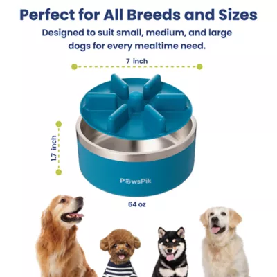 PawsPik Dog Stainless Steel Double Wall Slow-Feed Puzzle Bowl - Image 8
