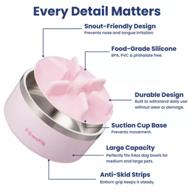 PawsPik Dog Stainless Steel Double Wall Slow-Feed Puzzle Bowl - Image 6