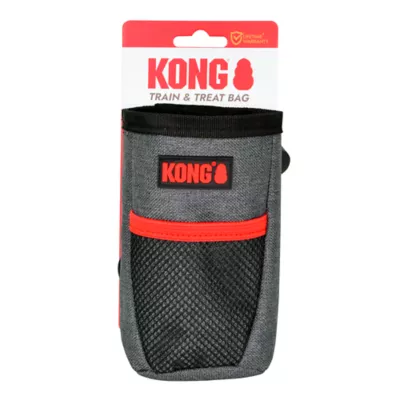 Kong® Train & Treat Bag W/ Food-Safe Lining, Drawstring Closure & Carabiner Clip- Grey - Image 1