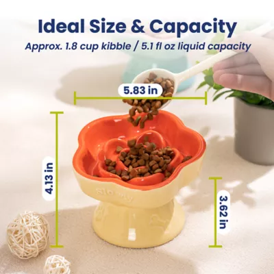 PawsPik Dog & Cat Raised Ceramic Slow Feeder Bowl - Image 9