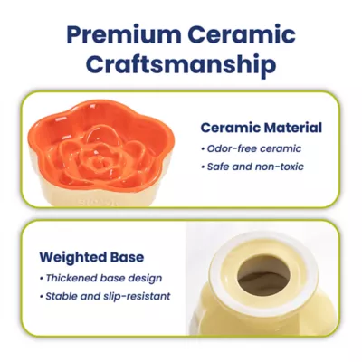 PawsPik Dog & Cat Raised Ceramic Slow Feeder Bowl - Image 8