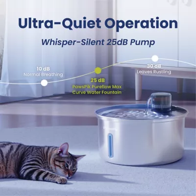 PawsPik Dog & Cat PureFlow MAX Stainless Steel Curve Water Fountain, 3.2 L - Image 7