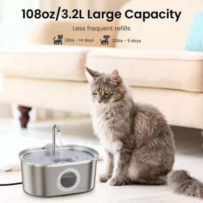 PawsPik SS-01 Stainless Steel Cat Fountain, 108.2 fl oz - Image 5
