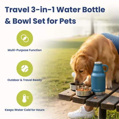 PawsPik Travel 3-in-1 Dog Water Bottle & Bowl Set - Image 2