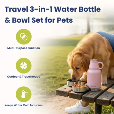 PawsPik Travel 3-in-1 Dog Water Bottle & Bowl Set - Image 2